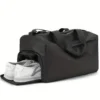 Black Fitness Bag with Shoe Compartment